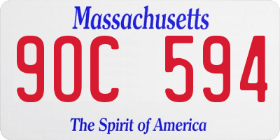 MA license plate 9OC594