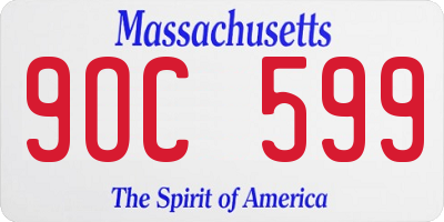 MA license plate 9OC599