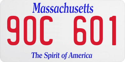 MA license plate 9OC601