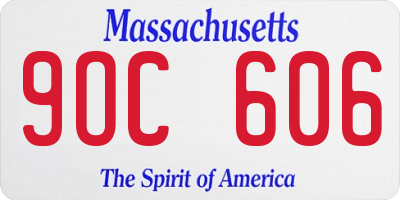 MA license plate 9OC606