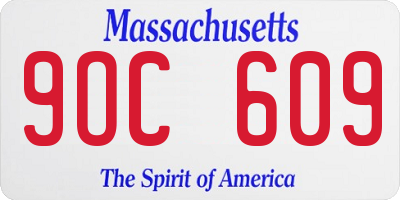 MA license plate 9OC609