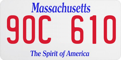 MA license plate 9OC610