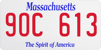 MA license plate 9OC613