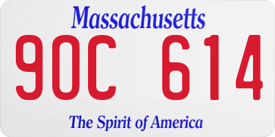 MA license plate 9OC614