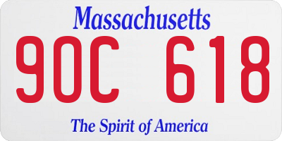 MA license plate 9OC618