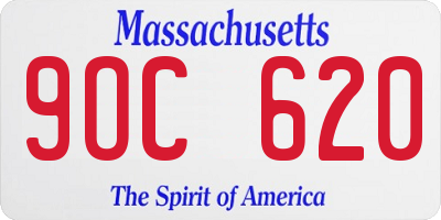 MA license plate 9OC620