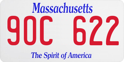 MA license plate 9OC622