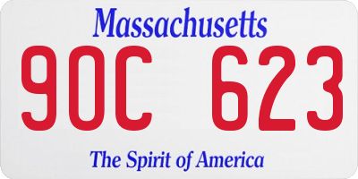 MA license plate 9OC623