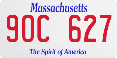 MA license plate 9OC627