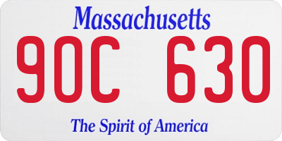 MA license plate 9OC630
