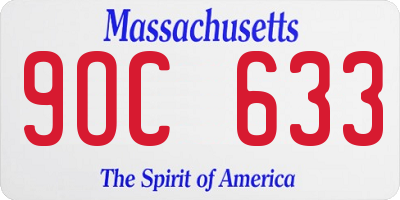 MA license plate 9OC633