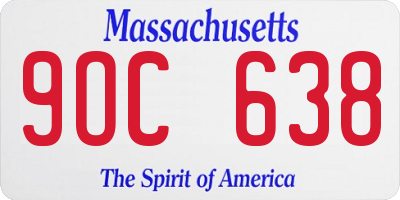MA license plate 9OC638