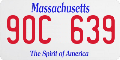 MA license plate 9OC639