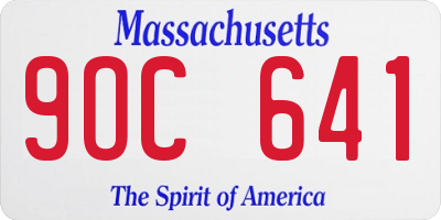 MA license plate 9OC641