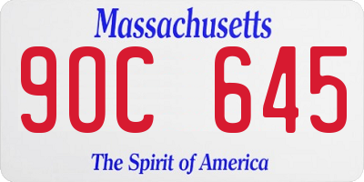 MA license plate 9OC645