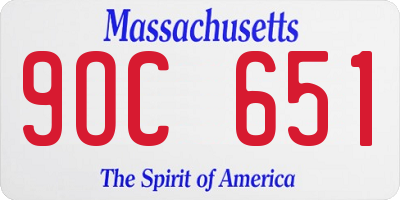 MA license plate 9OC651