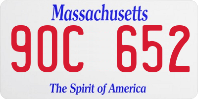 MA license plate 9OC652