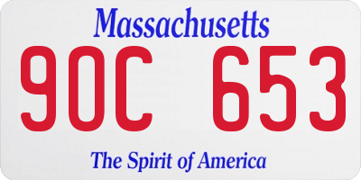 MA license plate 9OC653