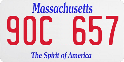 MA license plate 9OC657