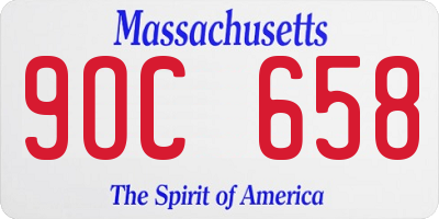 MA license plate 9OC658