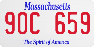 MA license plate 9OC659