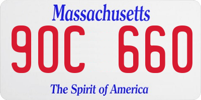 MA license plate 9OC660