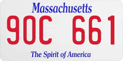 MA license plate 9OC661