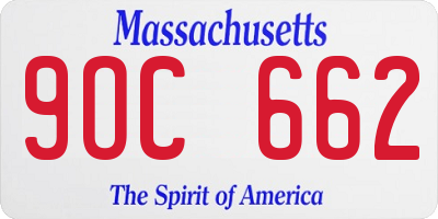 MA license plate 9OC662