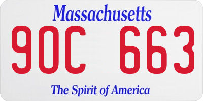 MA license plate 9OC663