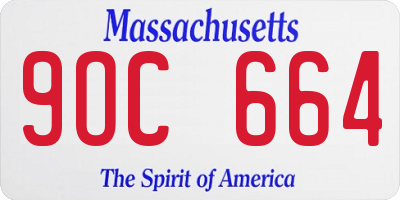 MA license plate 9OC664