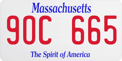 MA license plate 9OC665