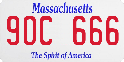 MA license plate 9OC666