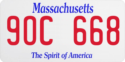 MA license plate 9OC668