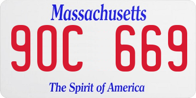 MA license plate 9OC669