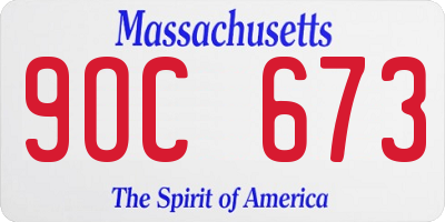 MA license plate 9OC673