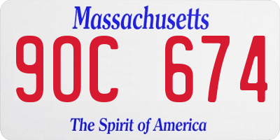 MA license plate 9OC674