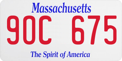 MA license plate 9OC675