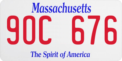 MA license plate 9OC676