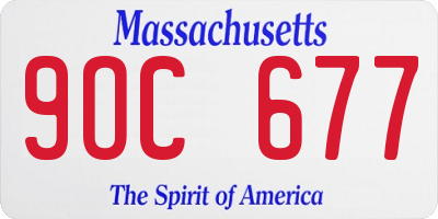 MA license plate 9OC677