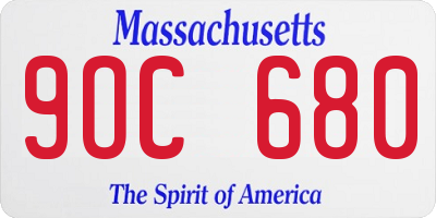 MA license plate 9OC680
