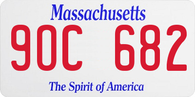 MA license plate 9OC682