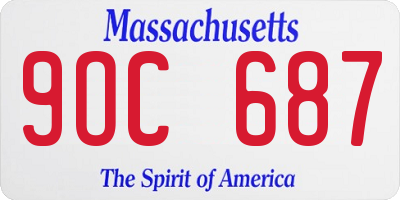 MA license plate 9OC687
