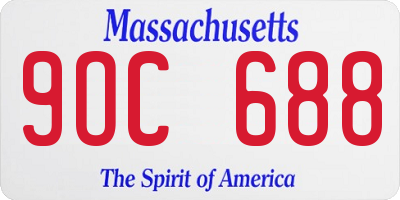 MA license plate 9OC688