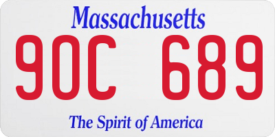 MA license plate 9OC689