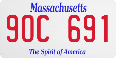 MA license plate 9OC691