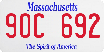 MA license plate 9OC692