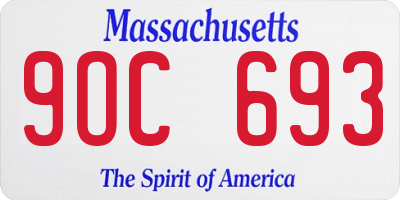 MA license plate 9OC693