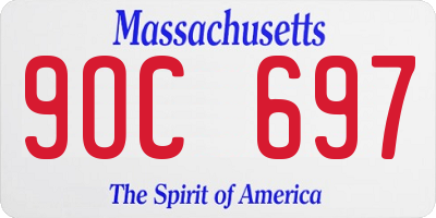 MA license plate 9OC697