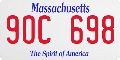 MA license plate 9OC698