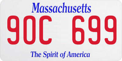 MA license plate 9OC699